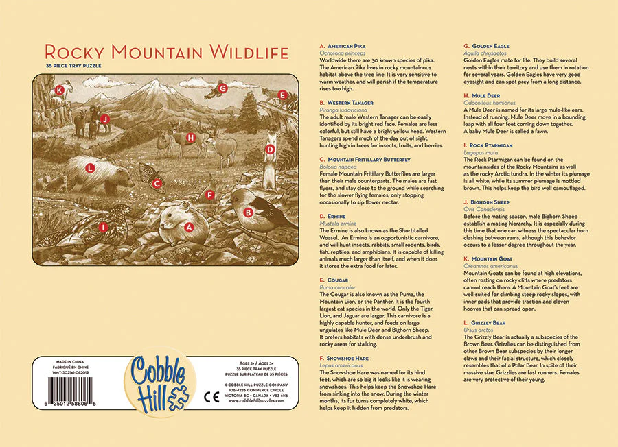 Rocky Mountain Wildlife (tray) | 35 Piece Tray - Image 3